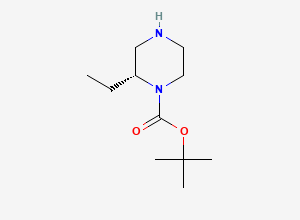 Two-dimensional chemical structure of (R)-1-Boc-2-ethylPiperazine