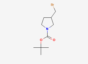 Two-dimensional chemical structure of tert-Butyl 3-(bromomethyl)pyrrolidine-1-carboxylate