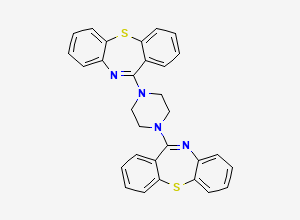 Two-dimensional chemical structure of Quetiapine EP Impurity D / Quetiapine Dimer Impurity / Quetiapine Bis(dibenzothiazepinyl) piperazine Impurity, CAS 945668-94-0