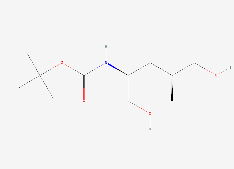 Two-dimensional chemical structure of (2S,4S)-2-(Boc-amino)-4-methylpentane-1,5-diol