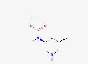 Two-dimensional chemical structure of tert-butyl N-((3S,5S)-5-methylpiperidin-3-yl)carbamate