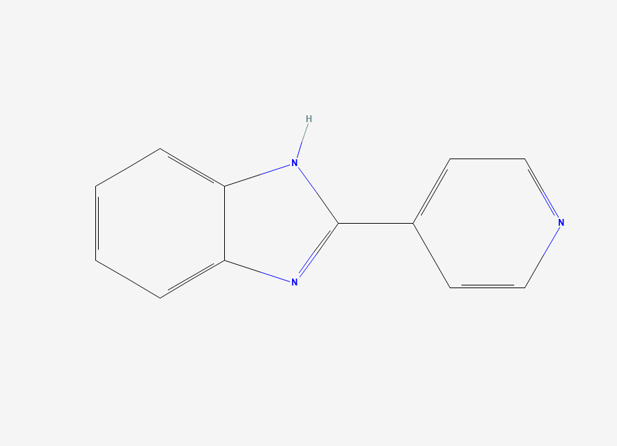 Two-dimensional chemical structure of 2-(pyridin-4-yl)-1H-1,3-benzodiazole
