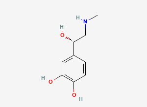 Two-dimensional chemical structure of D-(+)-Epinephrine, CAS 150-05-0