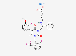 Two-dimensional chemical structure of Elagolix Sodium