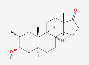 Two-dimensional chemical structure of 2α-Methylandrosterone, CAS 6961-54-2