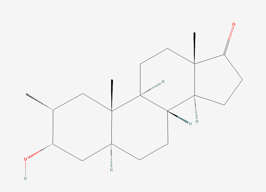 Two-dimensional chemical structure of 2α-Methylandrosterone, CAS 6961-54-2