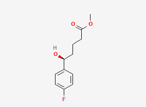 Two-dimensional chemical structure of Methyl 5-(4-fluorophenyl)-(5S)-hydroxypentanoate