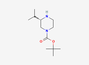 Two-dimensional chemical structure of (S)-1-Boc-3-isopropylpiperazine