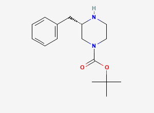 Two-dimensional chemical structure of (S)-1-Boc-3-benzylpiperazine