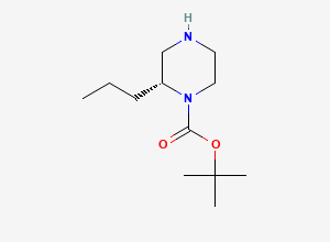 Two-dimensional chemical structure of (R)-tert-Butyl 2-propylpiperazine-1-carboxylate