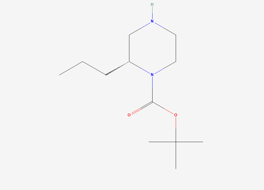Two-dimensional chemical structure of (R)-tert-Butyl 2-propylpiperazine-1-carboxylate