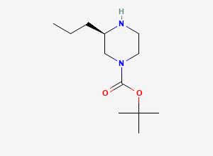 Two-dimensional chemical structure of (R)-1-Boc-3-propylpiperazine