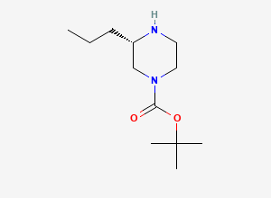 Two-dimensional chemical structure of (S)-1-Boc-3-propyl-piperazine
