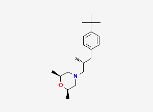 Two-dimensional chemical structure of (2R,6S)-4-[(2R)-3-(4-tert-butylphenyl)-2-methylpropyl]-2,6-dimethylmorpholine