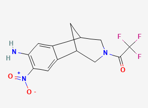 Two-dimensional chemical structure of Depyrazine 7-Nitro-8-aminophenyl N-Trifluoroacetyl Varenicline, CAS 950781-89-2
