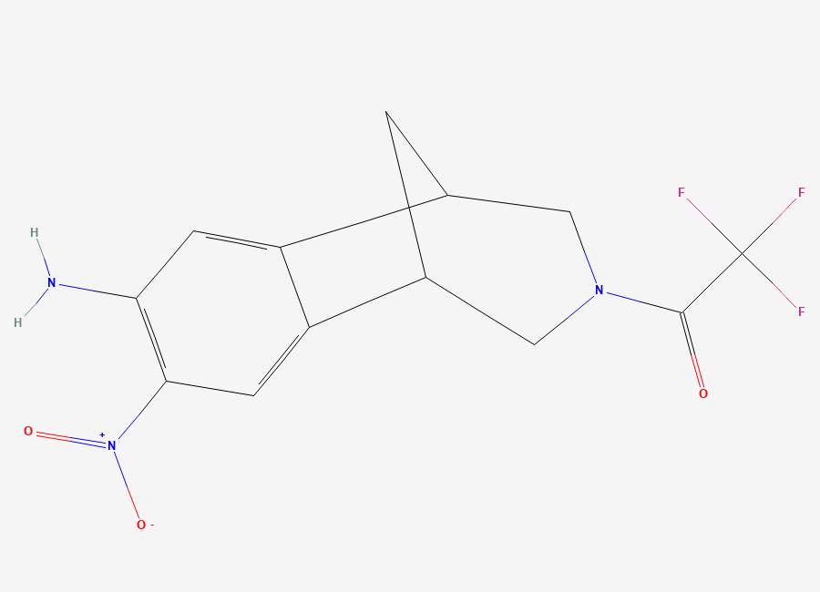 Two-dimensional chemical structure of Depyrazine 7-Nitro-8-aminophenyl N-Trifluoroacetyl Varenicline, CAS 950781-89-2