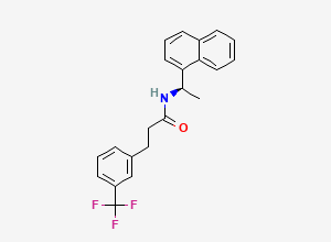Two-dimensional chemical structure of (R)-N-(1-(Naphthalen-1-yl)ethyl)-3-(3-(trifluoromethyl)phenyl)propanamide