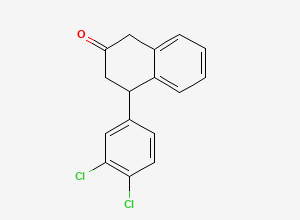 Two-dimensional chemical structure of 4-(3,4-Dichlorophenyl)-3,4-dihydronaphthalen-2(1H)-one, CAS 944054-44-8