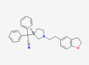 Two-dimensional chemical structure of (S)-2-{1-[2-(2,3-dihydrobenzofuran-5-yl)ethyl]-3-pyrrolidinyl}-2,2-diphenylacetonitrile