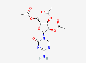 Two-dimensional chemical structure of (2R,3R,4R,5R)-2-(Acetoxymethyl)-5-(4-amino-2-oxo-1,3,5-triazin-1(2H)-yl)tetrahydrofuran-3,4-diyl diacetate