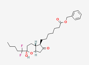Two-dimensional chemical structure of benzyl 7-[(2R,4aR,5R,7aR)-2-(1,1-difluoropentyl)-2-hydroxy-6-oxooctahydro cyclopenta[b]pyran-5-yl]heptanate