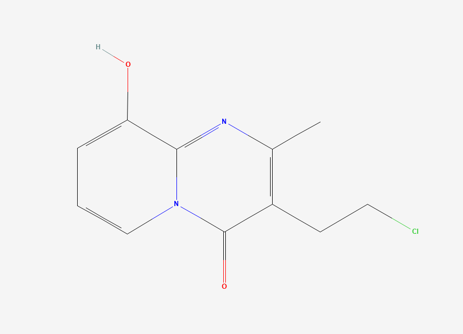 Two-dimensional chemical structure of Paliperidone Tetradehydro Chloroethyl Impurity / Chloroethylhydroxypyridopyrimidinone Analog, CAS 260273-82-3
