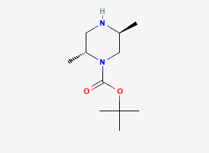 Two-dimensional chemical structure of tert-butyl (2R,5S)-2,5-dimethylpiperazine-1-carboxylate