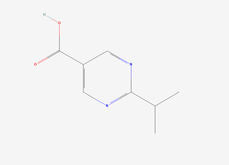 Two-dimensional chemical structure of 2-Isopropylpyrimidine-5-carboxylic acid