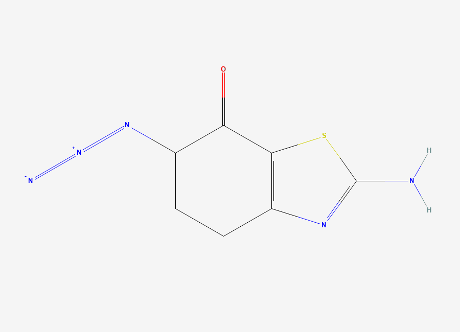 Two-dimensional chemical structure of 2-Amino-6-azido-5,6-dihydro-7(4H)-benzothiazolone