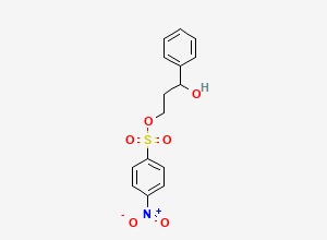 Two-dimensional chemical structure of (3-hydroxy-3-phenylpropyl) 4-nitrobenzenesulfonate