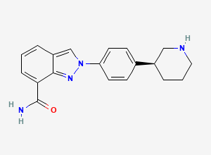 Two-dimensional chemical structure of Niraparib, CAS 1038915-60-4
