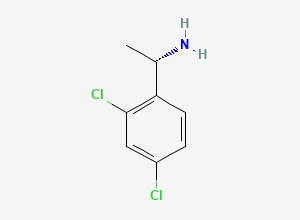 Two-dimensional chemical structure of (S)-1-(2,4-Dichlorophenyl)ethanamine