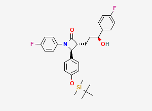 Two-dimensional chemical structure of (3R,4S)-4-(4-((tert-Butyldimethylsilyl)oxy)phenyl)-1-(4-fluorophenyl)-3-((S)-3-(4-fluorophenyl)-3-hydroxypropyl)azetidin-2-one