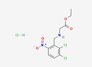 Two-dimensional chemical structure of Ethyl (2,3-dichloro-6-nitrobenzyl)glycinate (HCl Salt), CAS 70380-50-6