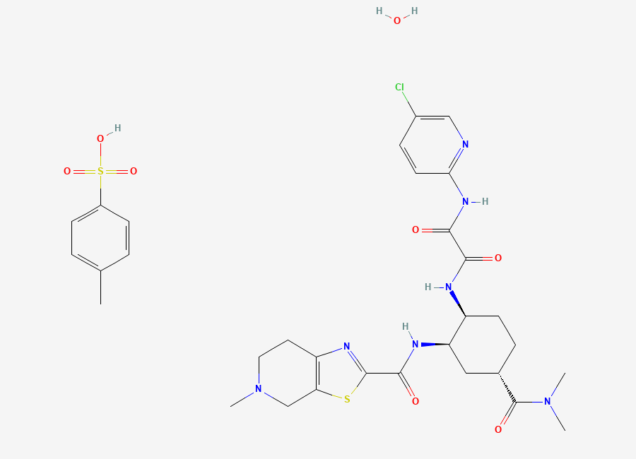 Two-dimensional chemical structure of Edoxaban Tosylate Hydrate, CAS 1229194-11-9