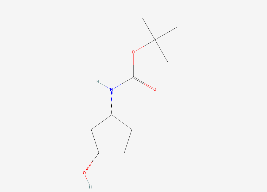Two-dimensional chemical structure of rac-tert-butyl N-((1R,3S)-3-hydroxycyclopentyl)carbamate