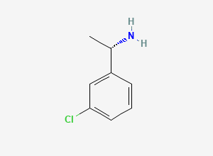 Two-dimensional chemical structure of (S)-1-(3-chlorophenyl)ethanamine