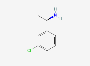 Two-dimensional chemical structure of (R)-1-(3-chlorophenyl)ethanamine