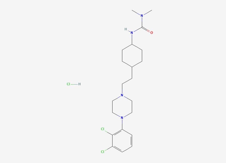 Two-dimensional chemical structure of Cariprazine Hydrochloride, CAS 1083076-69-0