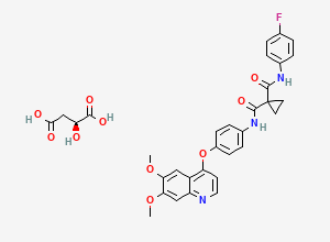 Two-dimensional chemical structure of Cabozantinib (S)-Malate, CAS 1140909-48-3
