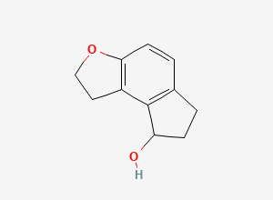 Two-dimensional chemical structure of 2,6,7,8-tetrahydro-1H-indeno[5,4-b]furan-8-ol, CAS 1092507-07-7