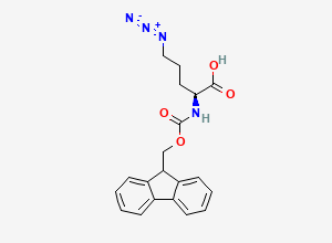 Two-dimensional chemical structure of (S)-5-Azido-2-(Fmoc-amino)pentanoic acid