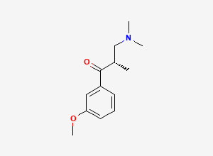 Two-dimensional chemical structure of (2S)-3-(Dimethylamino)-1-(3-methoxyphenyl)-2-methyl-1-propanone