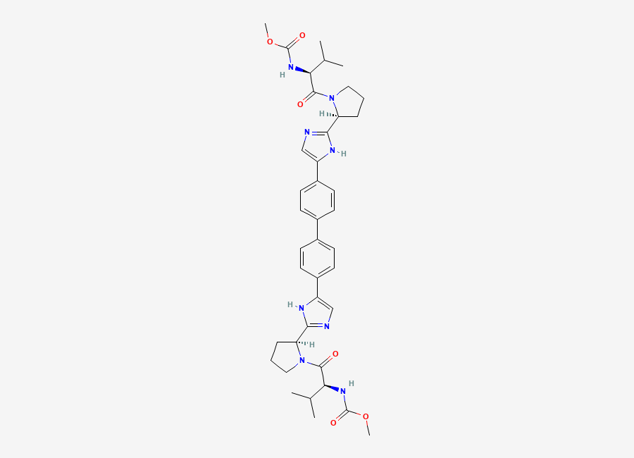 Two-dimensional chemical structure of Daclatasvir, CAS 1009119-64-5