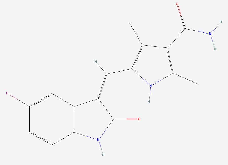 Two-dimensional chemical structure of Sunitinib Amide Impurity, CAS 1186651-51-3