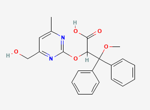 Two-dimensional chemical structure of rac 4-Hydroxymethyl Ambrisentan, CAS 1106685-84-0