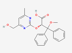 Two-dimensional chemical structure of (S)-4-Hydroxymethyl Ambrisentan, CAS 1106685-66-8