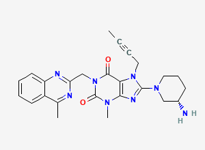 Two-dimensional chemical structure of Linagliptin S-Isomer Impurity, CAS 668270-11-9