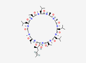 Two-dimensional chemical structure of Cyclosporine Abu-5 impurity, CAS 437611-17-1
