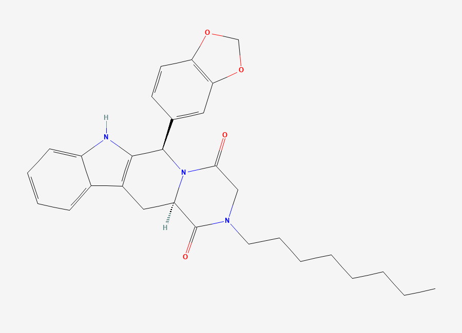 Two-dimensional chemical structure of N-Octyl-Nortadalafil, CAS 1173706-35-8